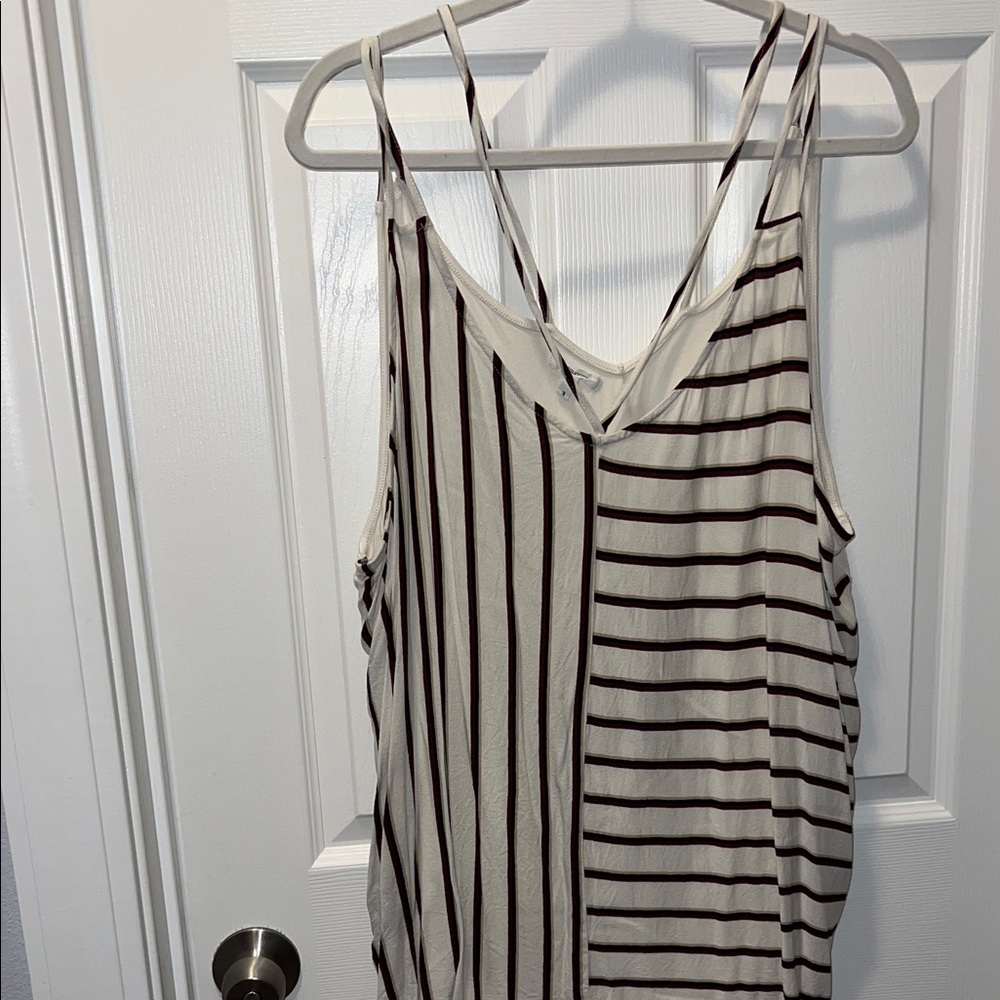Maurices Black and White Striped Tank Top